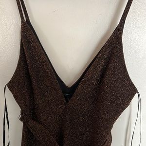 Forever 21 Bronze glittery jumpsuit